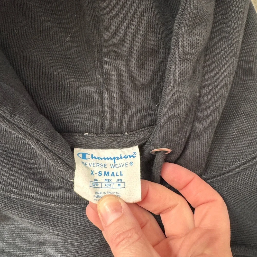 Champion Black Hoodie with Small Embroidered Logo